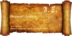 Nepper Endre névjegykártya